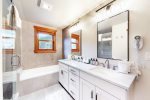 Master bathroom, with tub for bubble baths